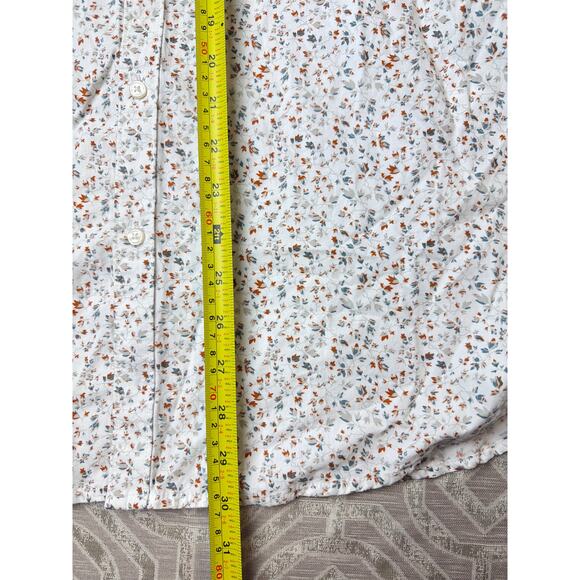 Denim & Flower Redefined Men’s Button Up Shirt Size L White Floral Short Sleeve - Picture 3 of 7